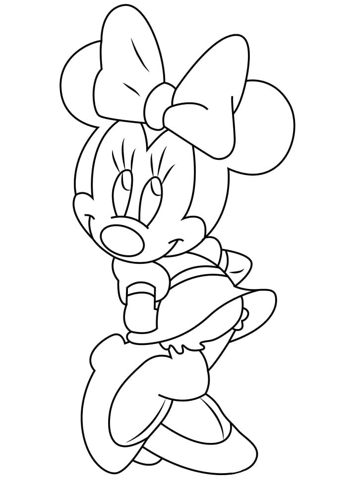 Desenho Minnie Mouse Fofo para Colorir