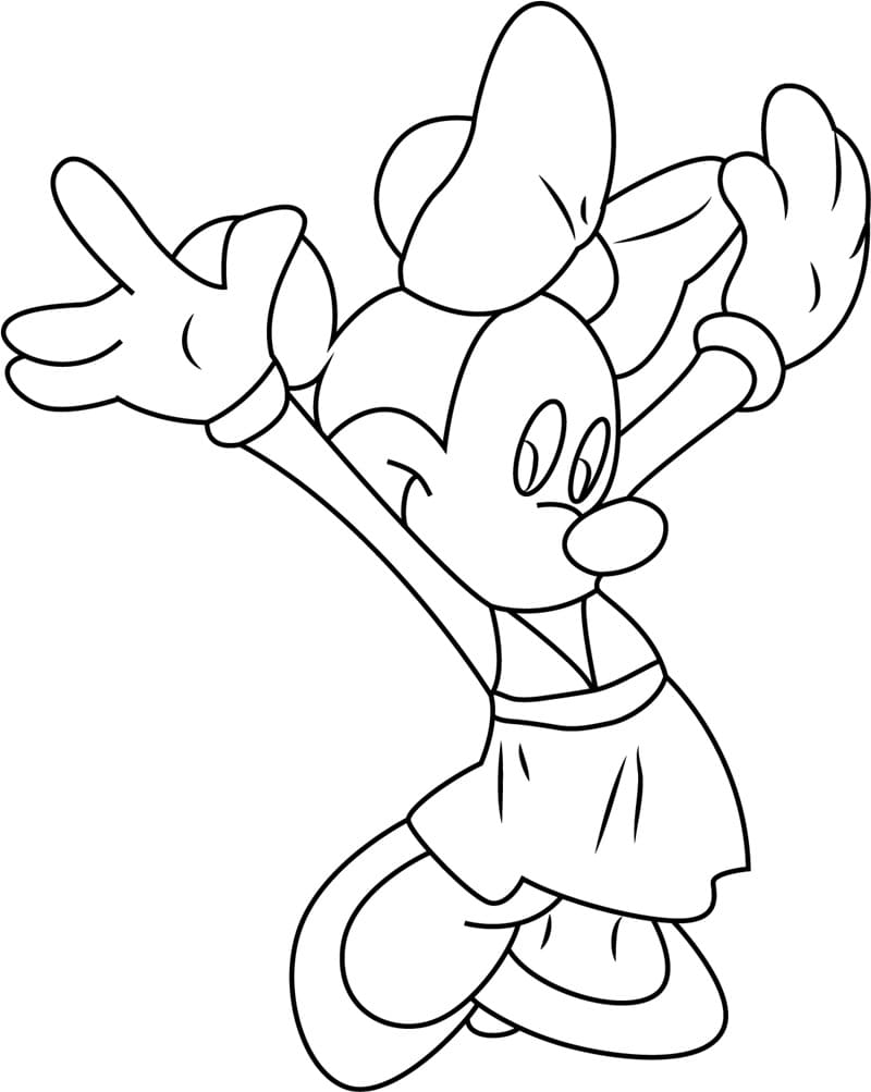Desenho Minnie Mouse Linda para Colorir
