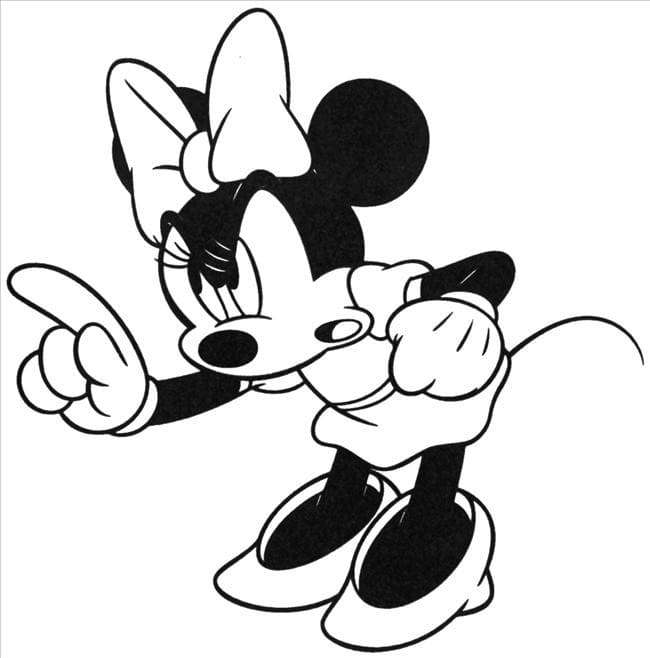 Desenho Minnie Mouse Zangada para Colorir