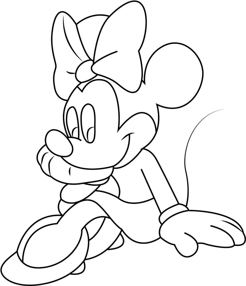Desenho Minnie Sorrindo para Colorir