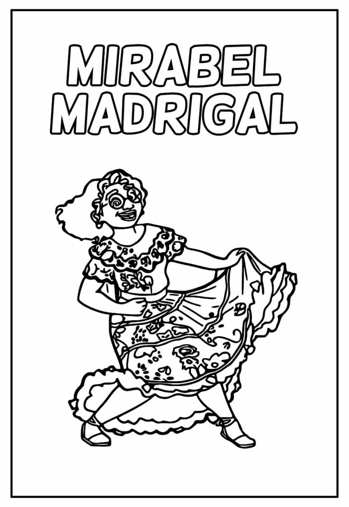 Desenho de Mirabel Madrigal Sê Divertindo Dançando para Colorir