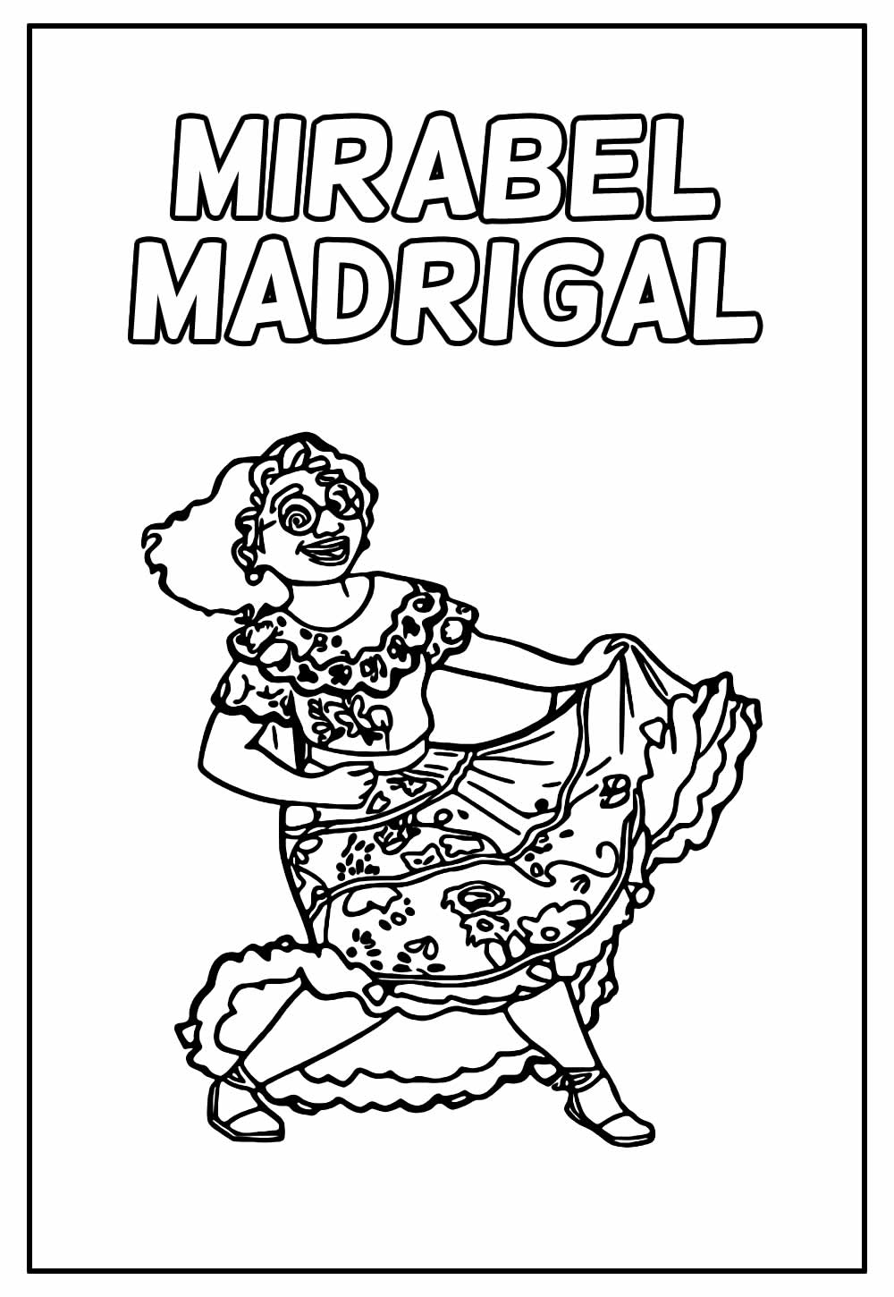 Desenho de Mirabel Madrigal Sê Divertindo Dançando para Colorir
