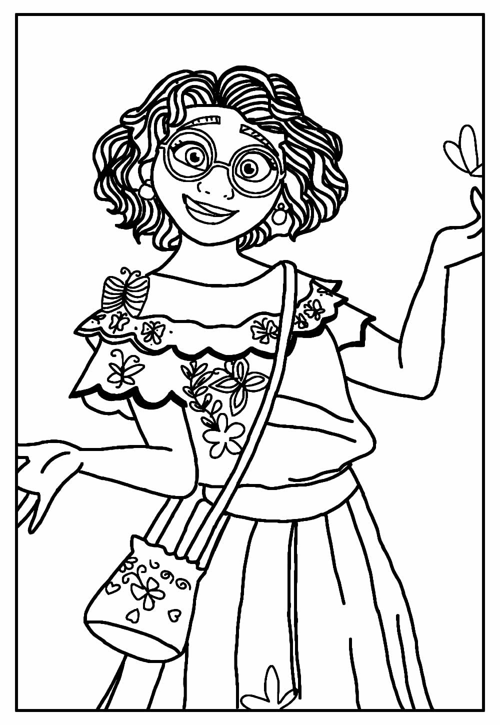 Desenho de Mirabel Madrigal Super Estilosa para Colorir