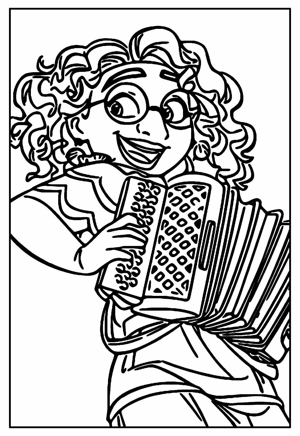 Desenho de Mirabel Madrigal Tocando Sanfona para Colorir