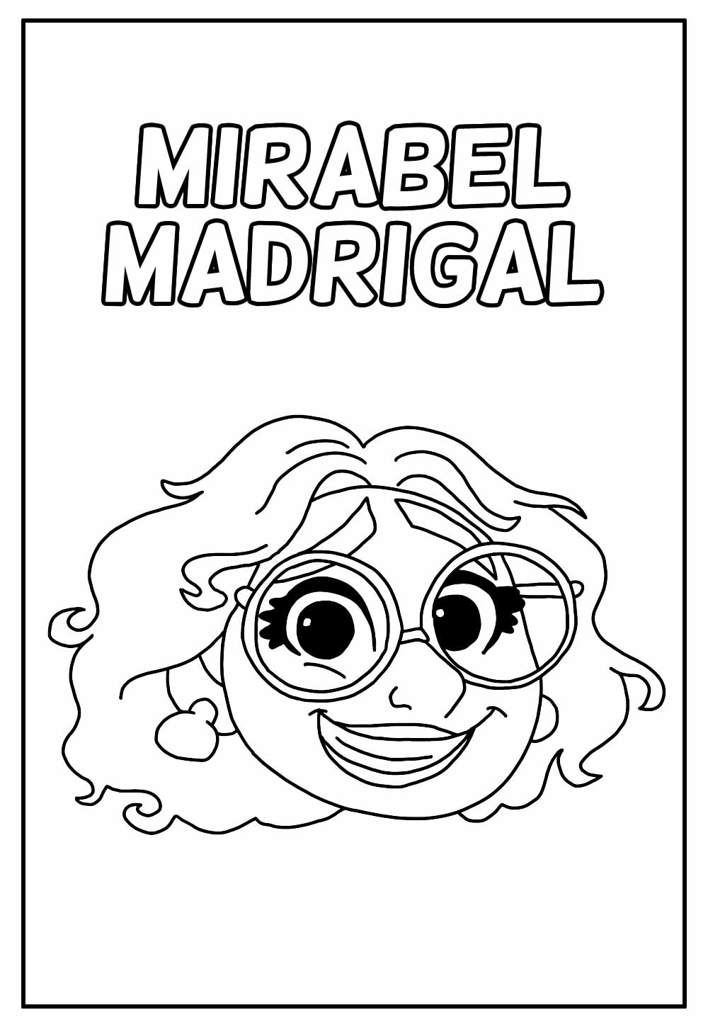 Desenho do Rosto de Mirabel Madrigal para Colorir