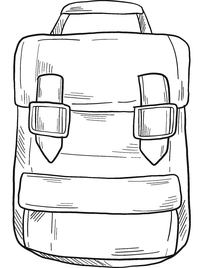 Desenho de Mochila Aberta para Colorir
