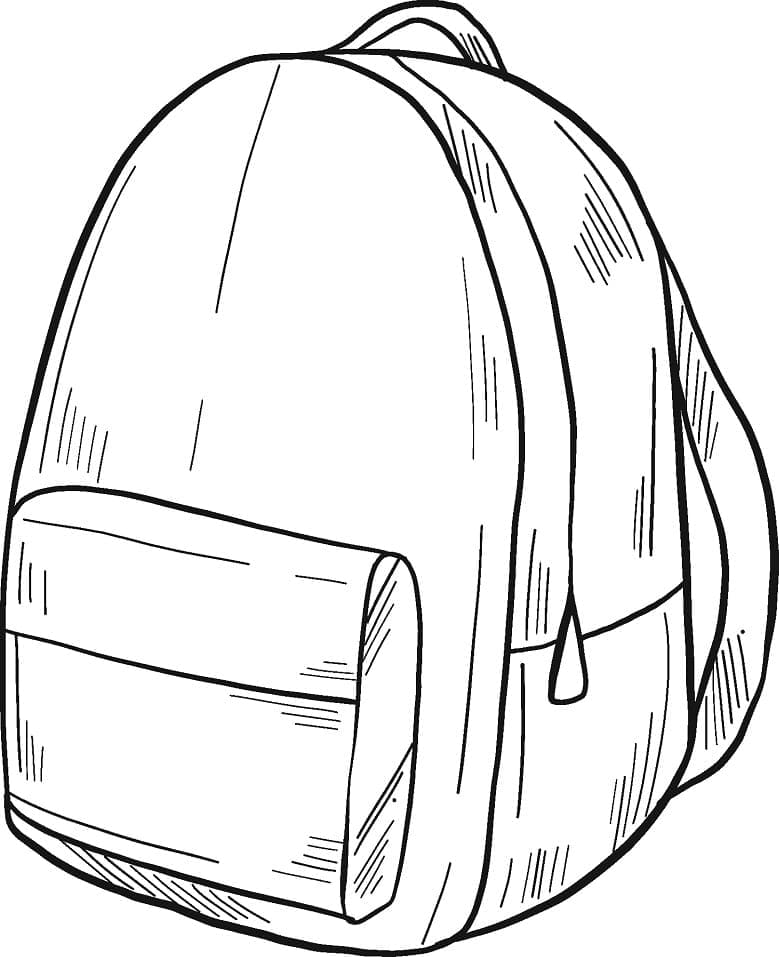 Desenho de Mochila com Cadernos para Colorir
