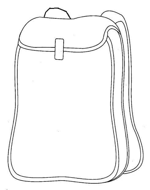 Desenho de Mochila com Zíper para Colorir