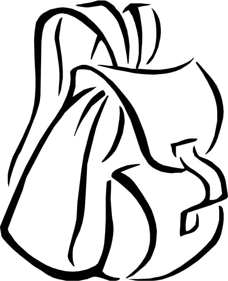 Desenho de Mochila de Rodinha para Colorir
