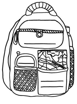 Desenho de Mochila Grande para Colorir