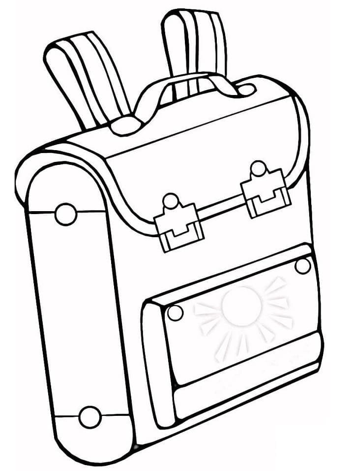 Desenho de Mochila Infantil para Colorir