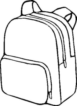 Desenho de Mochila para Colorir e Imprimir