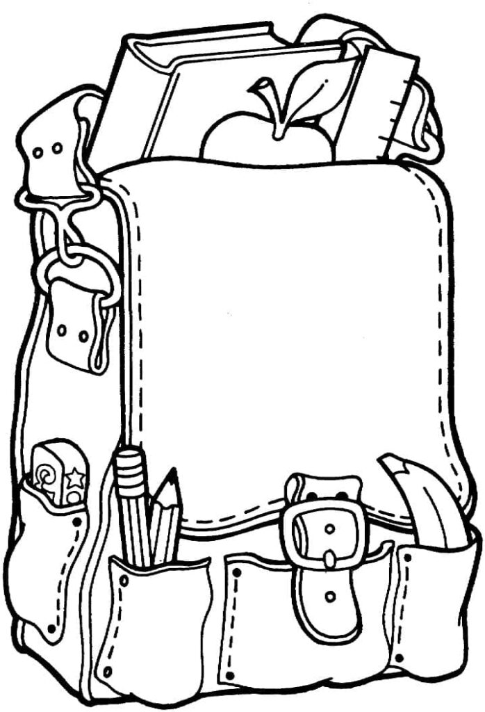 Desenho de Mochila para Pintar Lápis de Cor