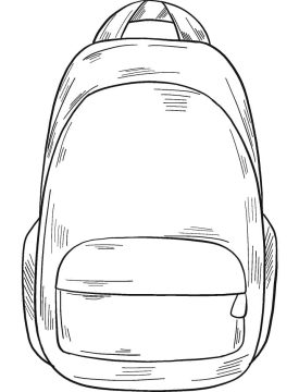 Desenho de Mochila para Pintar Tinta Guache