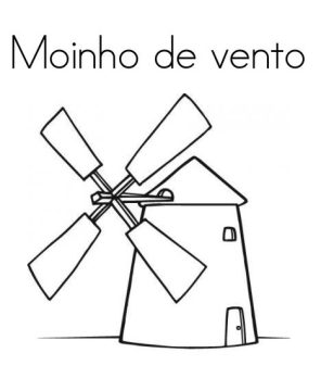 Desenho de Moinho de Vento para Colorir