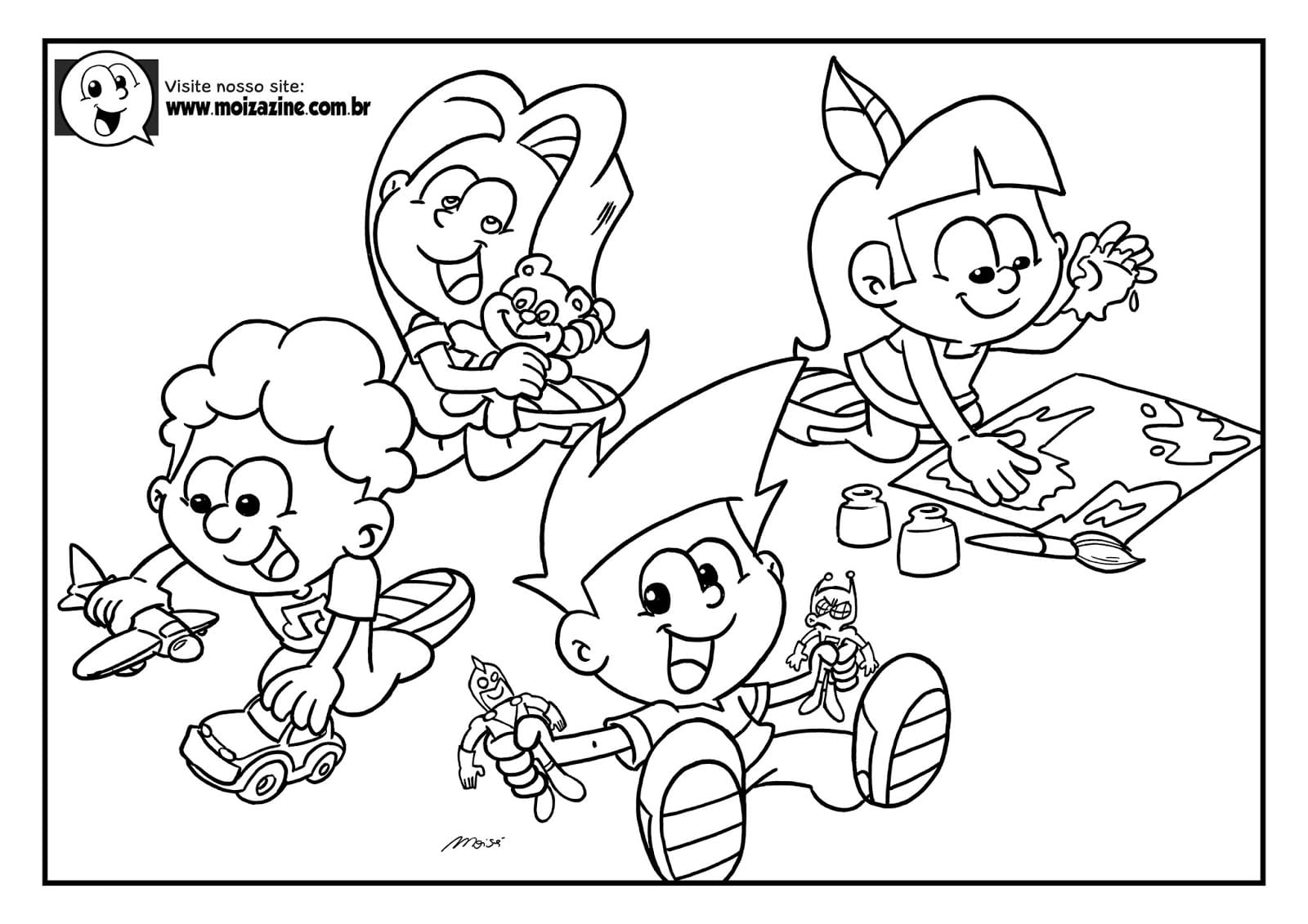 Desenho de Moizazine para Colorir com Giz de Cera Download