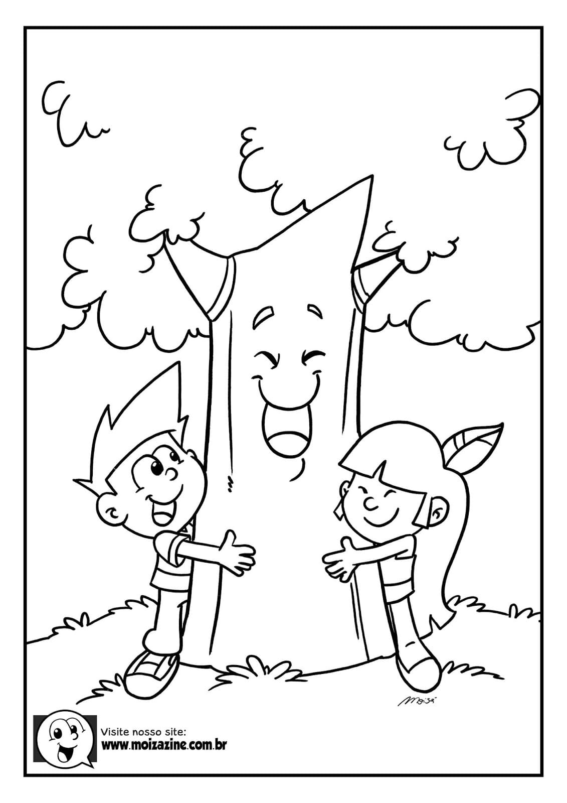 Desenho de Moizazine para Colorir com Giz de Cera