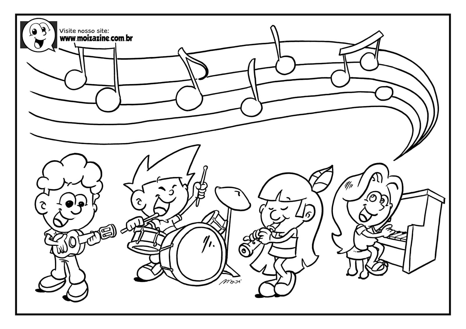 Desenho de Moizazine para Colorir com Lápis de Cor Imprimivel