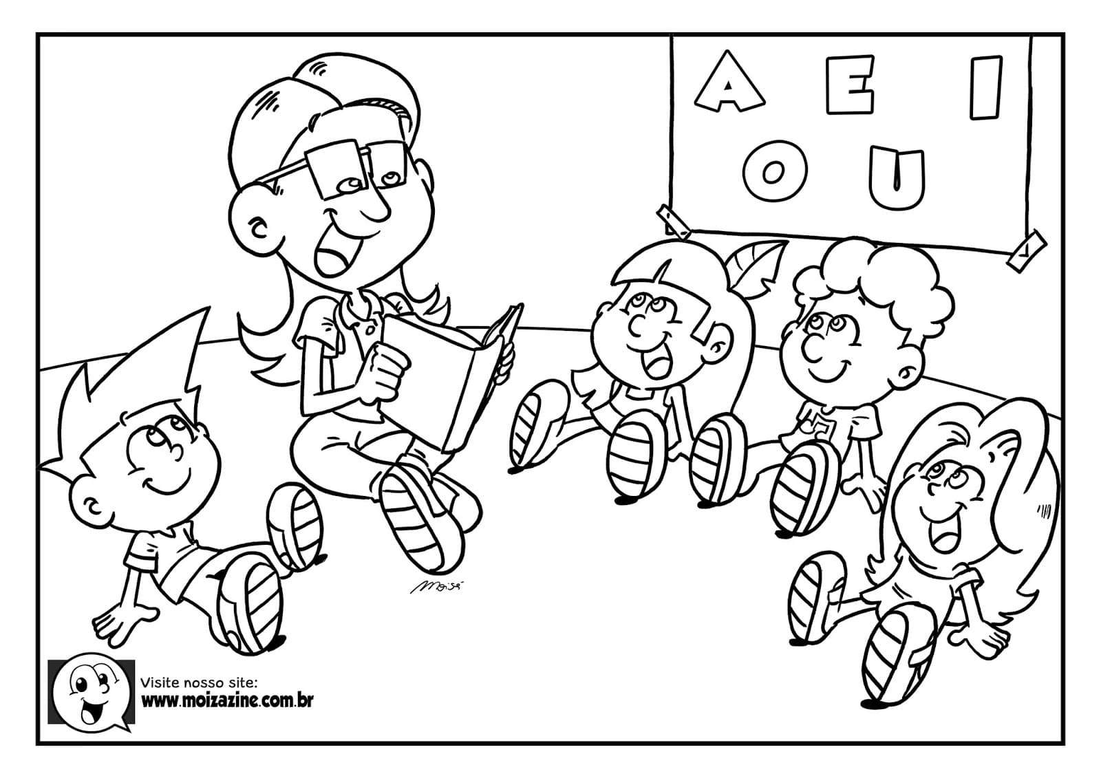Desenho de Moizazine para Colorir com Tinta Guache Download