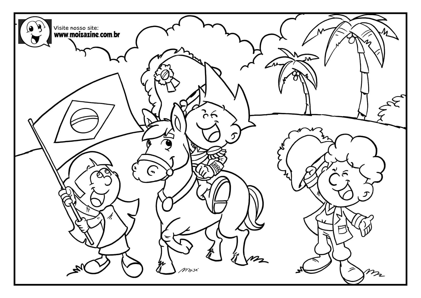 Desenho de Moizazine para Colorir com Tinta Guache