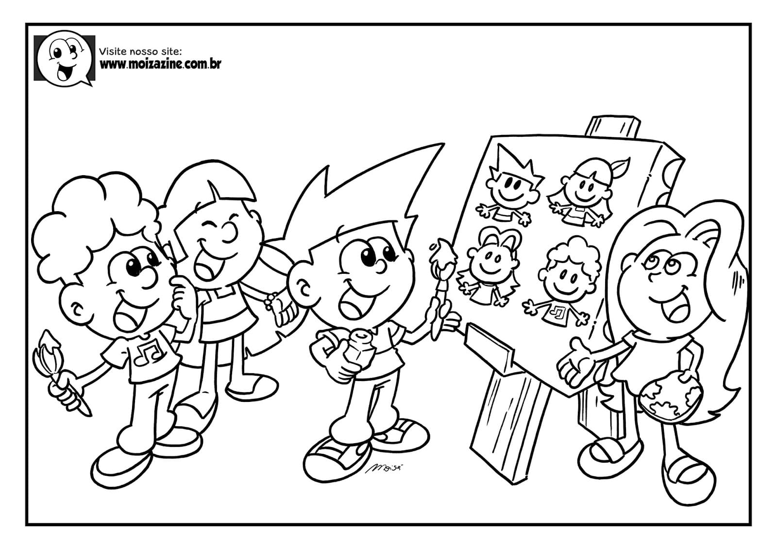 Desenho de Moizazine para Colorir em Casa