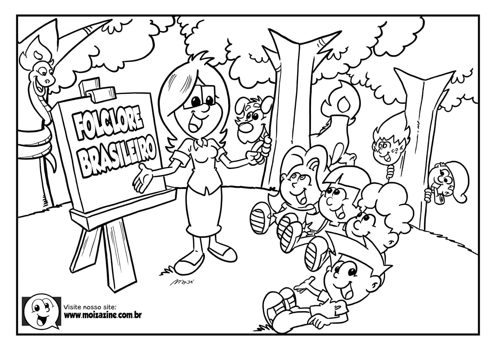 Desenho de Moizazine para Colorir Grátis Download
