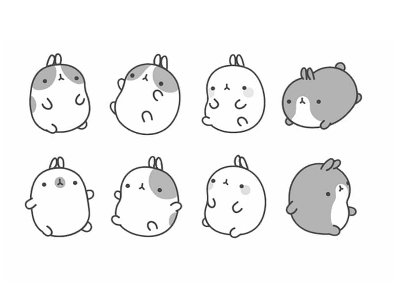 Desenho de Adorável Molang para Colorir