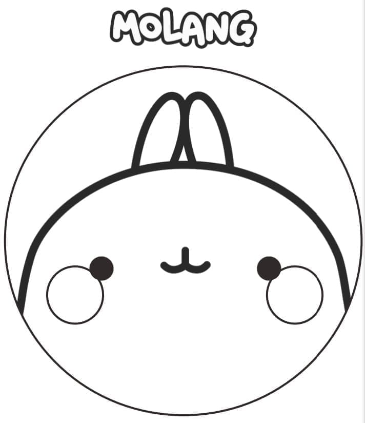 Desenho de Cara de Molang para Colorir