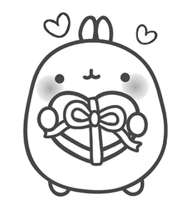 Desenho de Molang Apaixonado para Colorir