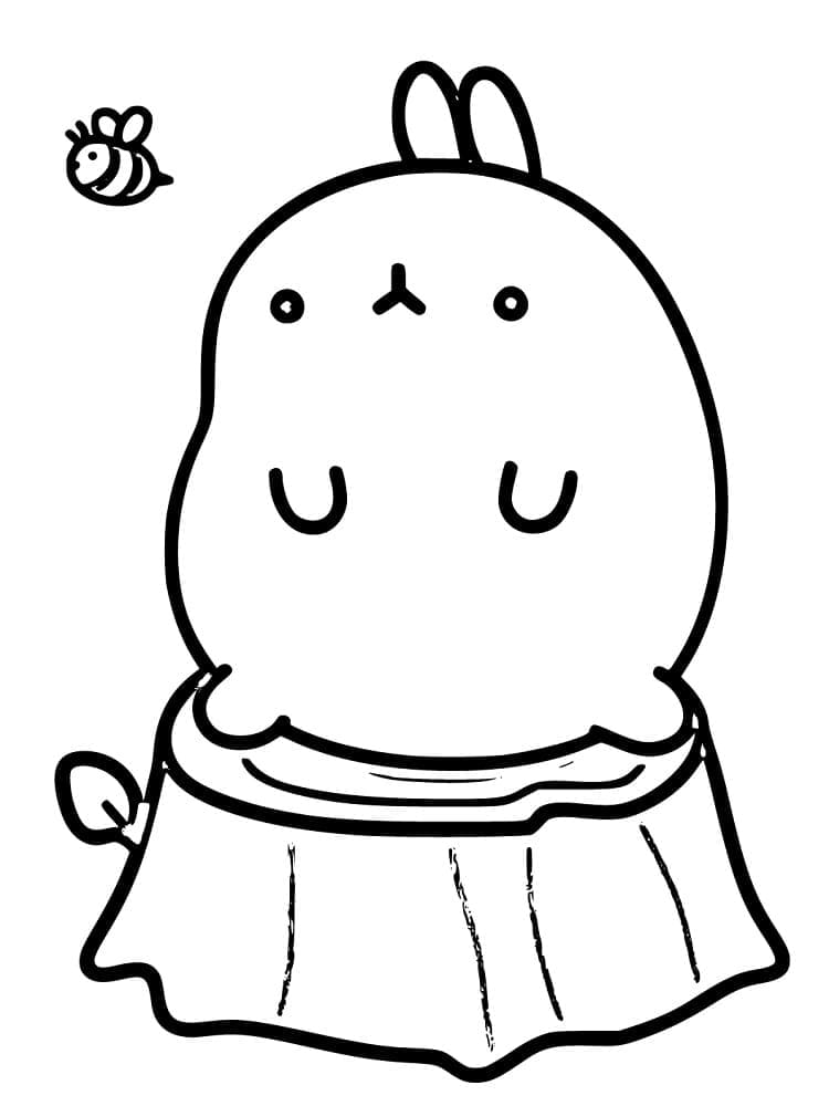 Desenho de Molang e Abelha para Colorir