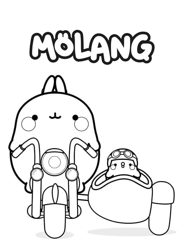 Desenho de Molang e Amigo para Colorir