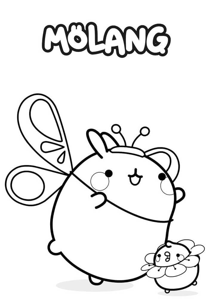 Desenho de Molang e Piu Piu para Colorir
