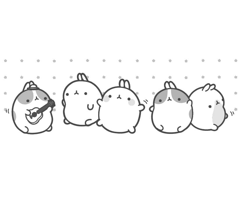 Desenho de Molang Fofo para Colorir