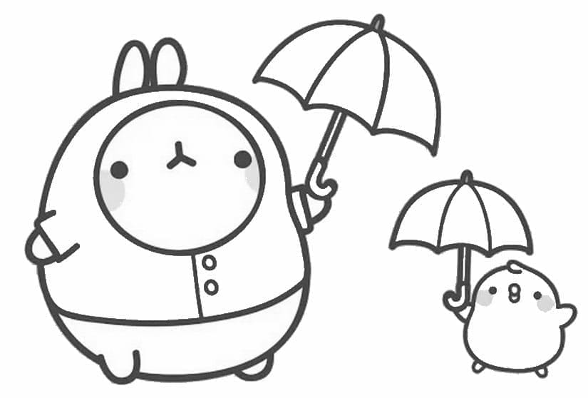Desenho de Molang Grátis para Colorir
