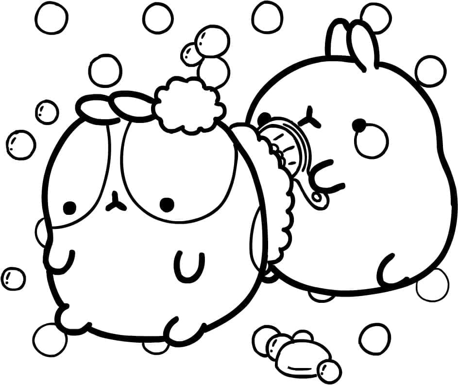 Desenho de Molang Grátis para Crianças para Colorir