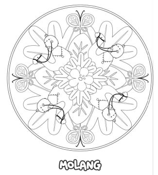 Desenho de Molang Mandala para Colorir