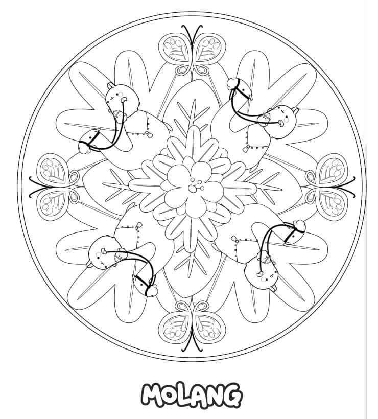 Desenho de Molang Mandala para Colorir