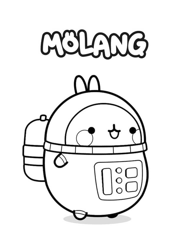 Desenho de Molang o Astronauta para Colorir