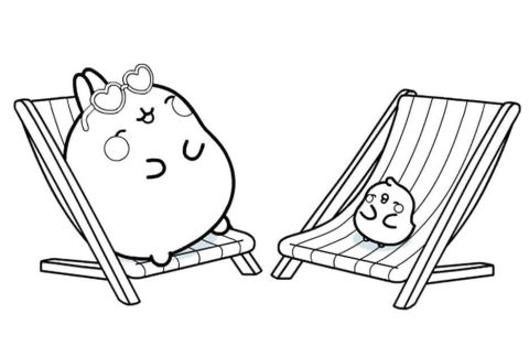 Desenho de Molang Relaxante para Colorir