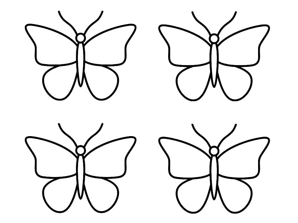 Desenho de Molde de Borboleta Download Pdf para Colorir
