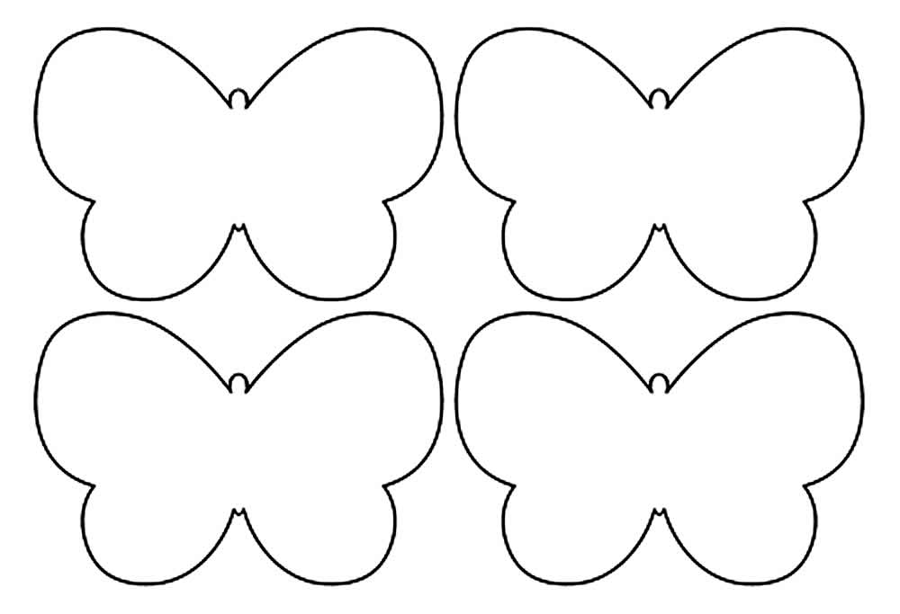 Desenho de Molde de Borboleta Grátis Download para Colorir