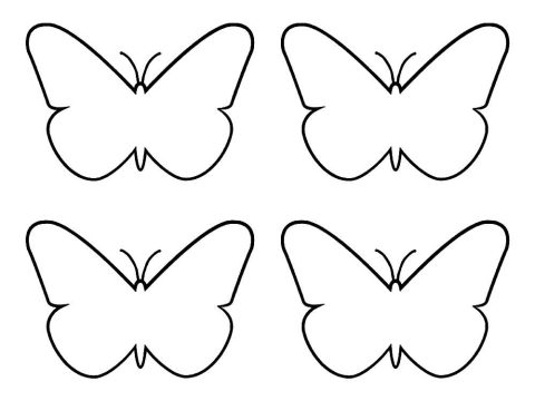 Desenho de Molde de Borboleta grátis para Colorir