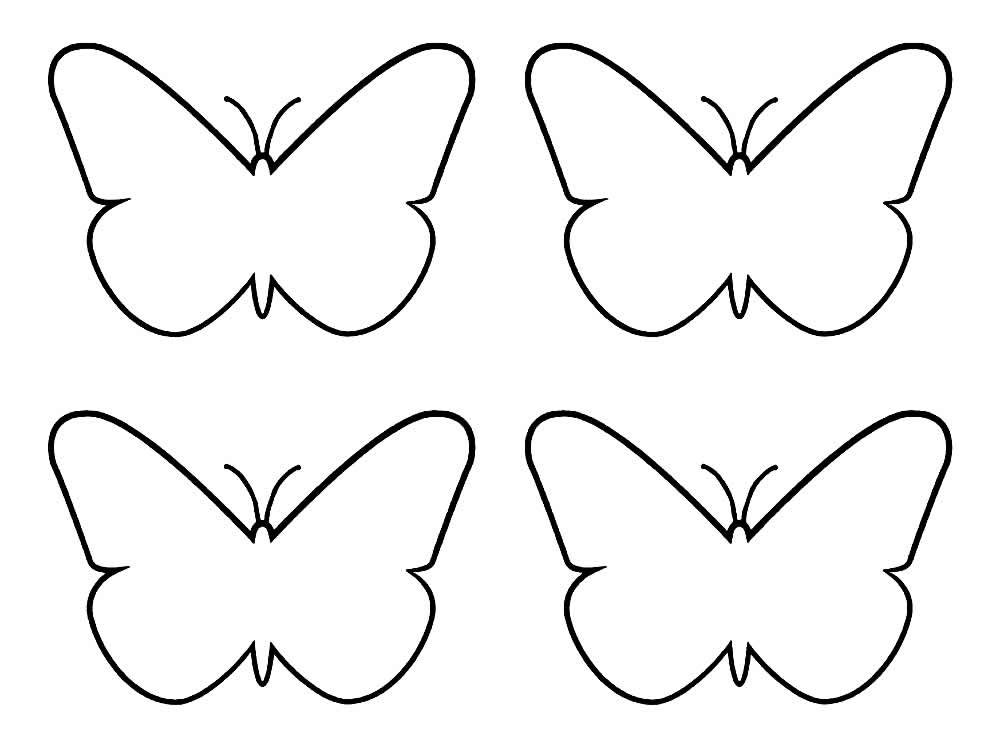 Desenho de Molde de Borboleta Grátis para Colorir
