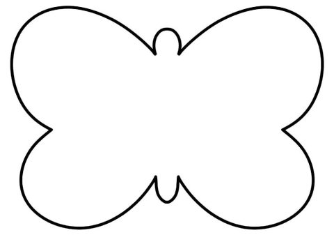 Desenho de Molde de Borboleta Imprimível para Colorir