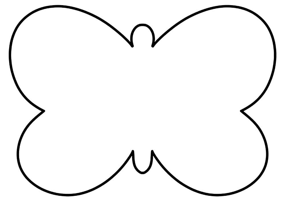 Desenho de Molde de Borboleta Imprimivel para Colorir