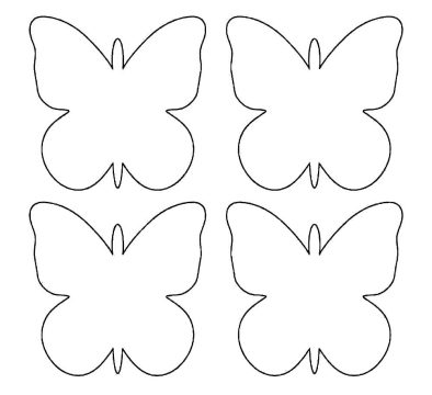 Desenho de Molde de Borboleta Imprimível para Imprimir e Colorir