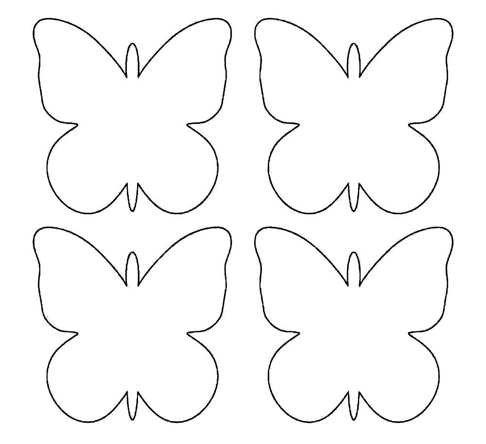 Desenho de Molde de Borboleta Imprimivel para Imprimir e Colorir