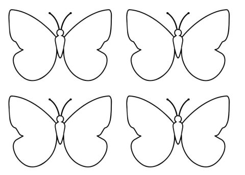 Desenho de Molde de Borboleta Imprimível Pdf para Colorir