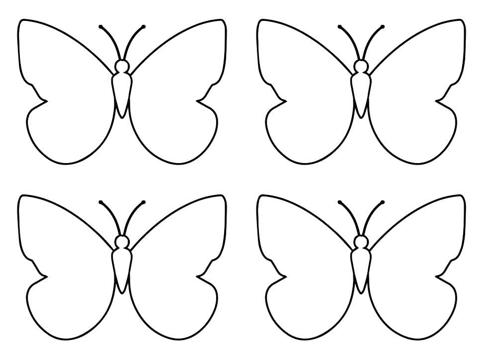 Desenho de Molde de Borboleta Imprimivel Pdf para Colorir