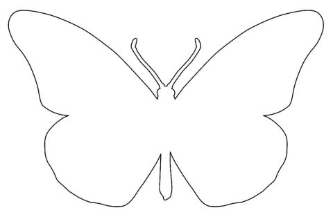 Desenho de Molde de Borboleta para Colorir Online Pdf